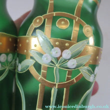 Load image into Gallery viewer, Antique 1905 Art Nouveau Bohemian Gold Enamel Pair of Vases, In the manner of Josef Anton Riedel
