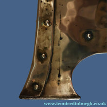 Load image into Gallery viewer, Fabulous Large Brass ART NOUVEAU Lidded Coal or Log Bucket with Whiplash Repousee Decoration; c 1910s
