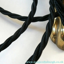 Load image into Gallery viewer, Antique Cast Brass Table Lamp with Three Paw Feet and Edwardian Vaseline Shade
