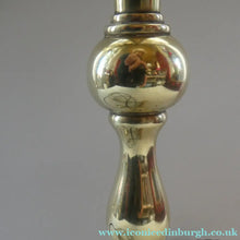 Load image into Gallery viewer, Antique Cast Brass Table Lamp with Three Paw Feet and Edwardian Vaseline Shade
