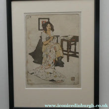 Load image into Gallery viewer, Original Pencil Signed Colour Etching &amp; Aquatint by William Lee Hankey. The Patchwork Quilt; c 1910. FRAMED
