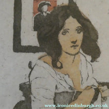 Load image into Gallery viewer, Original Pencil Signed Colour Etching &amp; Aquatint by William Lee Hankey. The Patchwork Quilt; c 1910. FRAMED
