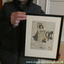 Load image into Gallery viewer, Original Pencil Signed Colour Etching &amp; Aquatint by William Lee Hankey. The Patchwork Quilt; c 1910. FRAMED
