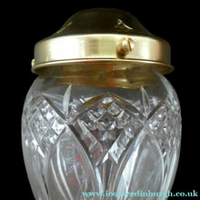 Load image into Gallery viewer, Antique EDWARDIAN Clear Cut Glass and Brass Single Hanging Light Shade. Deep Engraved Pattern
