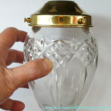Load image into Gallery viewer, Antique EDWARDIAN Clear Cut Glass and Brass Single Hanging Light Shade. Deep Engraved Pattern
