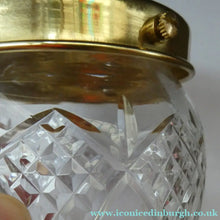 Load image into Gallery viewer, Antique EDWARDIAN Clear Cut Glass and Brass Single Hanging Light Shade. Deep Engraved Pattern

