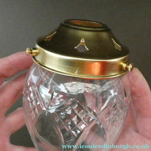 Load image into Gallery viewer, Antique EDWARDIAN Clear Cut Glass and Brass Single Hanging Light Shade. Deep Engraved Pattern
