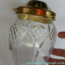 Load image into Gallery viewer, Antique EDWARDIAN Clear Cut Glass and Brass Single Hanging Light Shade. Deep Engraved Pattern
