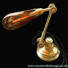 Load image into Gallery viewer, LARGE Antique EDWARDIAN "Flower" Desk Lamp. Fabulous DUGDILLS Art Nouveau Design with Original Metal Shade
