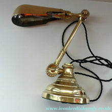Load image into Gallery viewer, LARGE Antique EDWARDIAN "Flower" Desk Lamp. Fabulous DUGDILLS Art Nouveau Design with Original Metal Shade
