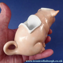 Load image into Gallery viewer, 1910s Novelty Inkwell &amp; Stamp Wetter. Strange Pink Pig Model. Antique GERMAN PORCELAIN
