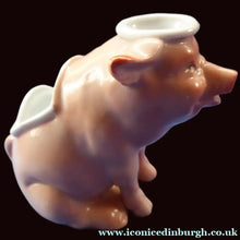 Load image into Gallery viewer, 1910s Novelty Inkwell &amp; Stamp Wetter. Strange Pink Pig Model. Antique GERMAN PORCELAIN
