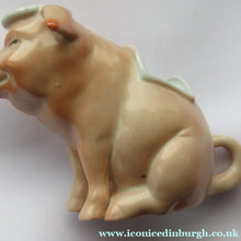 Load image into Gallery viewer, 1910s Novelty Inkwell &amp; Stamp Wetter. Strange Pink Pig Model. Antique GERMAN PORCELAIN
