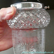 Load image into Gallery viewer, Antique 1920s Clear Cut Glass and Chrome Acorn Shape Single Hanging Light Shade
