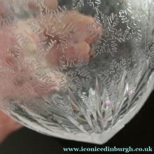 Load image into Gallery viewer, Antique 1920s Clear Cut Glass and Chrome Acorn Shape Single Hanging Light Shade
