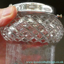 Load image into Gallery viewer, Antique 1920s Clear Cut Glass and Chrome Acorn Shape Single Hanging Light Shade
