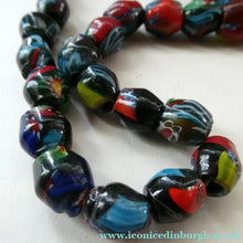 Load image into Gallery viewer, 1920s Antique MORRETTI Venetian Glass Millefiori Bead Necklace. 39 Beads in Total - Venetian Glass Beads
