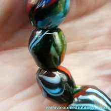 Load image into Gallery viewer, 1920s Antique MORRETTI Venetian Glass Millefiori Bead Necklace. 39 Beads in Total - Venetian Glass Beads
