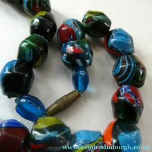 Load image into Gallery viewer, 1920s Antique MORRETTI Venetian Glass Millefiori Bead Necklace. 39 Beads in Total - Venetian Glass Beads
