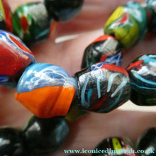 Load image into Gallery viewer, 1920s Antique MORRETTI Venetian Glass Millefiori Bead Necklace. 39 Beads in Total - Venetian Glass Beads
