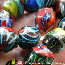 Load image into Gallery viewer, 1920s Antique MORRETTI Venetian Glass Millefiori Bead Necklace. 39 Beads in Total - Venetian Glass Beads
