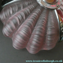 Load image into Gallery viewer, Vintage 1920s ART DECO Pressed Pink Glass Pendant Lamp Shade - in the form of a clam shell
