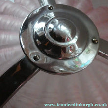 Load image into Gallery viewer, Vintage 1920s ART DECO Pressed Pink Glass Pendant Lamp Shade - in the form of a clam shell
