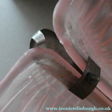 Load image into Gallery viewer, Vintage 1920s ART DECO Pressed Pink Glass Pendant Lamp Shade - in the form of a clam shell
