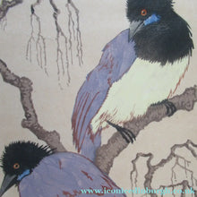 Load image into Gallery viewer, 1920s Art Deco Colour Woodcut by Martin Erich Philipp. Crows Ravens

