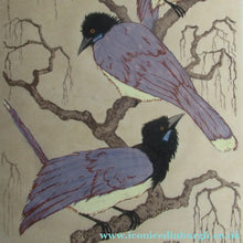 Load image into Gallery viewer, 1920s Art Deco Colour Woodcut by Martin Erich Philipp. Crows Ravens
