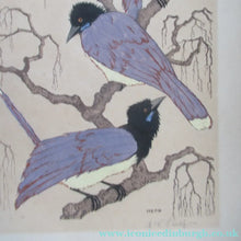 Load image into Gallery viewer, 1920s Art Deco Colour Woodcut by Martin Erich Philipp. Crows Ravens
