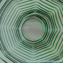 Load image into Gallery viewer, RARE Art Nouvean Clear Glass Vase with Applied Emerald Green Trails (probably Stuart &amp; Sons). Height: 7 inches
