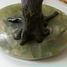 Load image into Gallery viewer, 1920s AUSTRIAN Bronze Table Lamp in the Form of a Tree with Cold Painted Budgerigars. Nice Green Onyx Base

