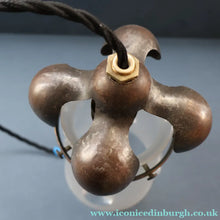 Load image into Gallery viewer, Small SINGLE Copperised ART NOUVEAU Pendant Light with Frosted Glass Shade


