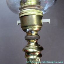 Load image into Gallery viewer, 1920s Antique Vintage Desk or Brass Table Lamp with Clear Glass Shade
