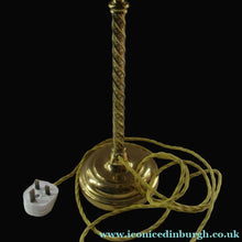 Load image into Gallery viewer, 1920s Antique Vintage Desk or Brass Table Lamp with Clear Glass Shade
