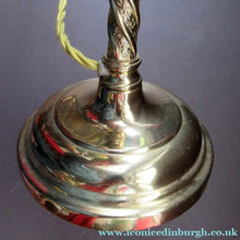 Load image into Gallery viewer, 1920s Antique Vintage Desk or Brass Table Lamp with Clear Glass Shade

