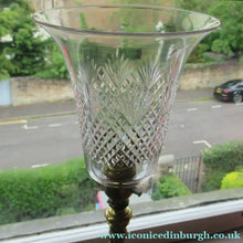 Load image into Gallery viewer, 1920s Antique Vintage Desk or Brass Table Lamp with Clear Glass Shade
