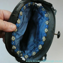 Load image into Gallery viewer, Antique Edwardian Glass Micro Bead Evening Bag with Celluloid Clasp
