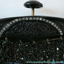 Load image into Gallery viewer, Antique Edwardian Glass Micro Bead Evening Bag with Celluloid Clasp
