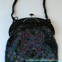 Load image into Gallery viewer, Antique Edwardian Glass Micro Bead Evening Bag with Celluloid Clasp
