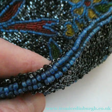 Load image into Gallery viewer, Antique Edwardian Glass Micro Bead Evening Bag with Celluloid Clasp
