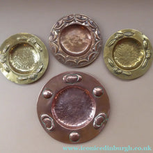 Load image into Gallery viewer, SET OF FOUR Miniature Early 20th Century Arts and Crafts Copper &amp; Brass Card or Pin Trays. All hand made examples
