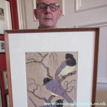 Load image into Gallery viewer, 1920s Art Deco Woodcut by Martin Erich Philipp. Three Pied Crows. Pencil Signed - International Art
