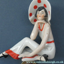 Load image into Gallery viewer, ORIGINAL 1920s German "Bathing Beauty" Porcelain Art Deco Miniature Figurine
