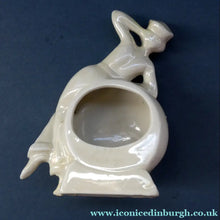 Load image into Gallery viewer, 1920s GERMAN Souvenirs. PAIR of Bathing Belles Lucky White Heather Ware Figurines EDINBURGH Location
