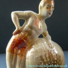 Load image into Gallery viewer, 1920s GERMAN Souvenirs. PAIR of Bathing Belles Lucky White Heather Ware Figurines EDINBURGH Location
