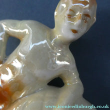 Load image into Gallery viewer, 1920s GERMAN Souvenirs. PAIR of Bathing Belles Lucky White Heather Ware Figurines EDINBURGH Location
