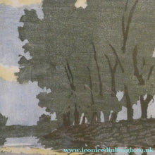 Load image into Gallery viewer, 1920s German Woodcut. Poplar Trees on a Riverbank by L.E.M. GERHARDT. Signed in Pencil
