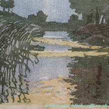 Load image into Gallery viewer, 1920s German Woodcut. Poplar Trees on a Riverbank by L.E.M. GERHARDT. Signed in Pencil
